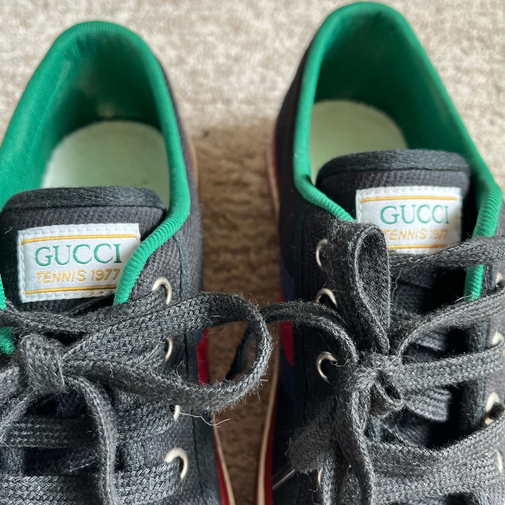 Gucci 1977 Canvas Tennis Sneakers in Black Sz 37 or Women’s Size 7 - Picture 6 of 6